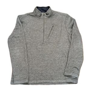 Toad & Co Outbound 1/4 Zip Sweater Mens LG Wool Blend Outdoor Hiking Golf Gray